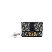Dior 30 Montaigne Small Blue Oblique Jacquard Bag